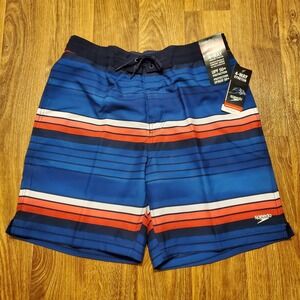 Speedo Bondi Basin Boardshort Men Large USA High Risk Red 4 Way Stretch UPF‎ 50+